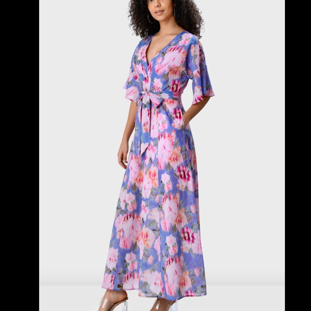 Wayward Fancies Floral Maxi Dress Tie Waist